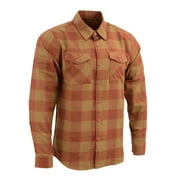 Milwaukee Leather MNG11653 Men's Brown and Beige Long Sleeve Cotton Flannel Shirt Large